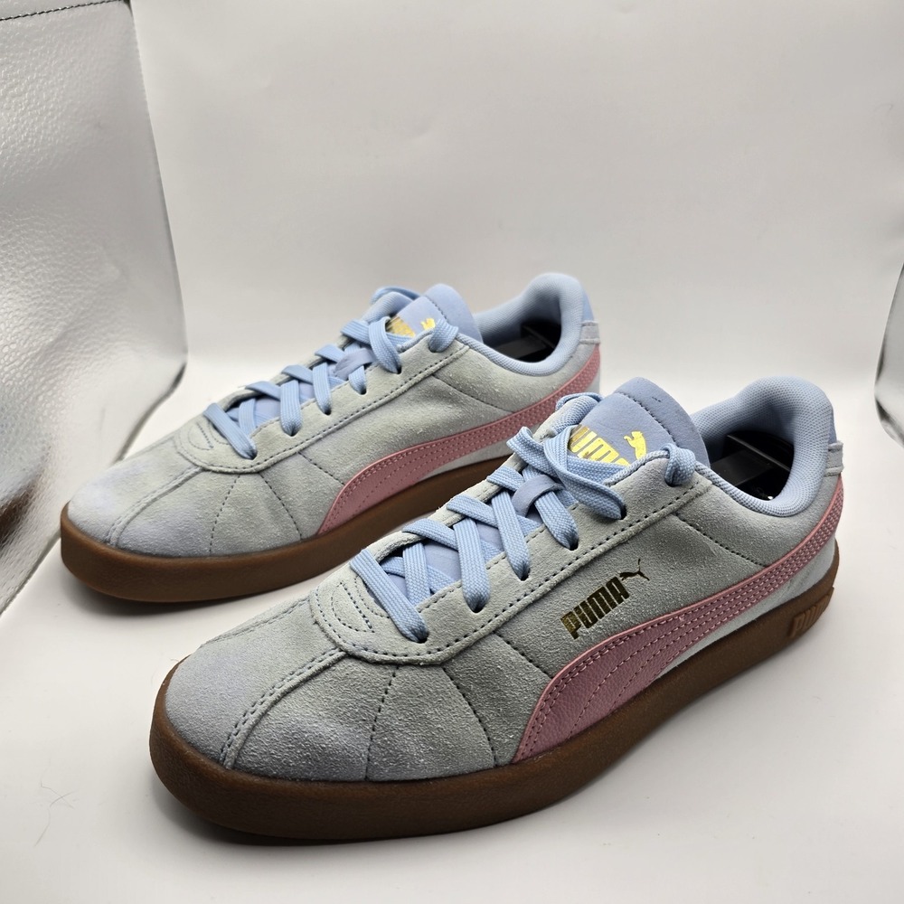 PUMA Women's Club Klassika SD Sneakers Light Blue Pink Gum Sole Suede Size 8.5 - Picture 4 of 10